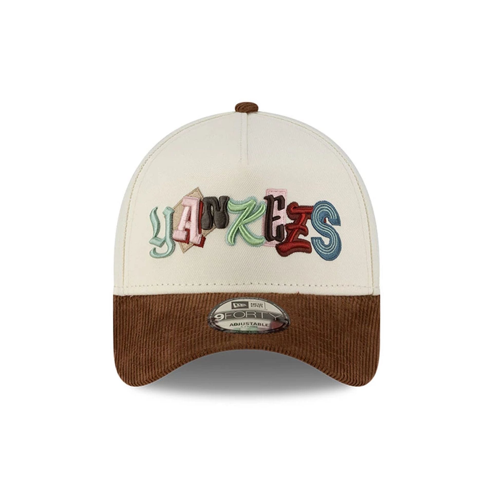 Pictured is this MLB DIY Note New York Yankees 9FORTY A-Frame cap in dark brown. 3