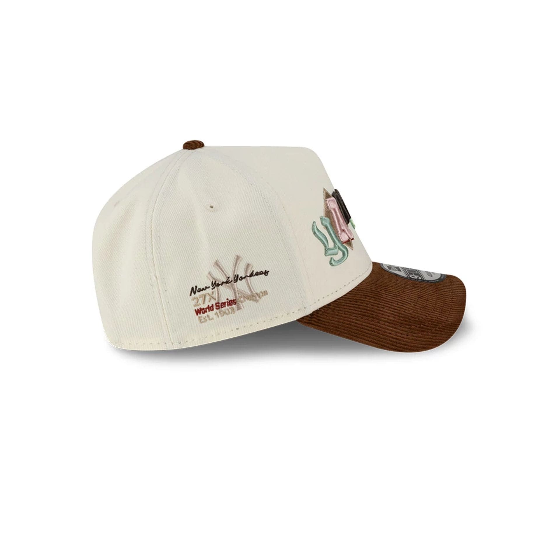 Pictured is this MLB DIY Note New York Yankees 9FORTY A-Frame cap in dark brown. 6
