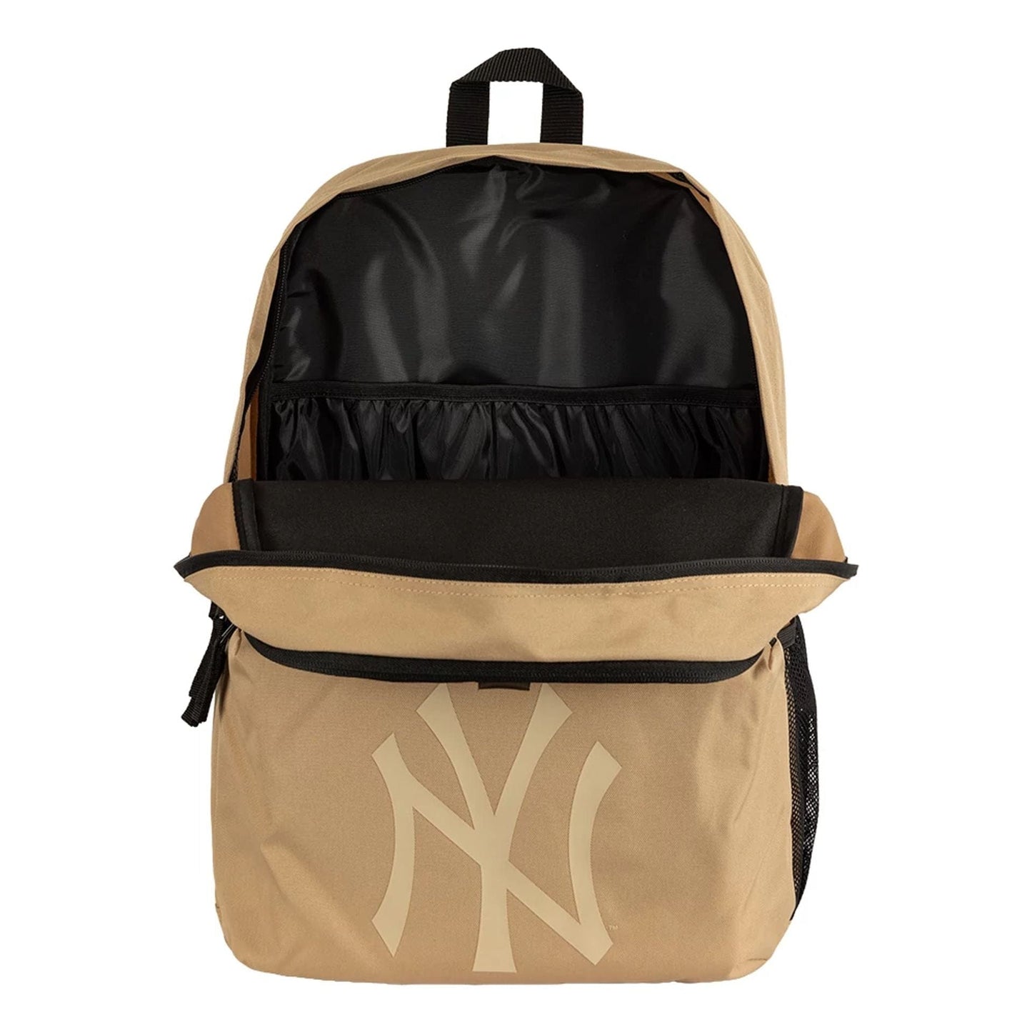 Pictured is this MLB New York Yankees Stadium Backpack in light beige. 2