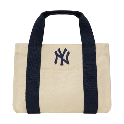 Pictured is this MLB New York Yankees Tote Bag in light beige & navy. 2