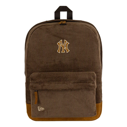 Pictured is this MLB Cord New York Yankees Stadium Backpack in dark brown. 2