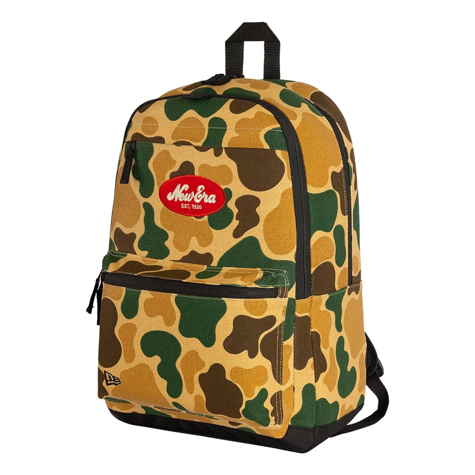 Pictured is this New Era Camo Delaware Backpack in light beige. 1