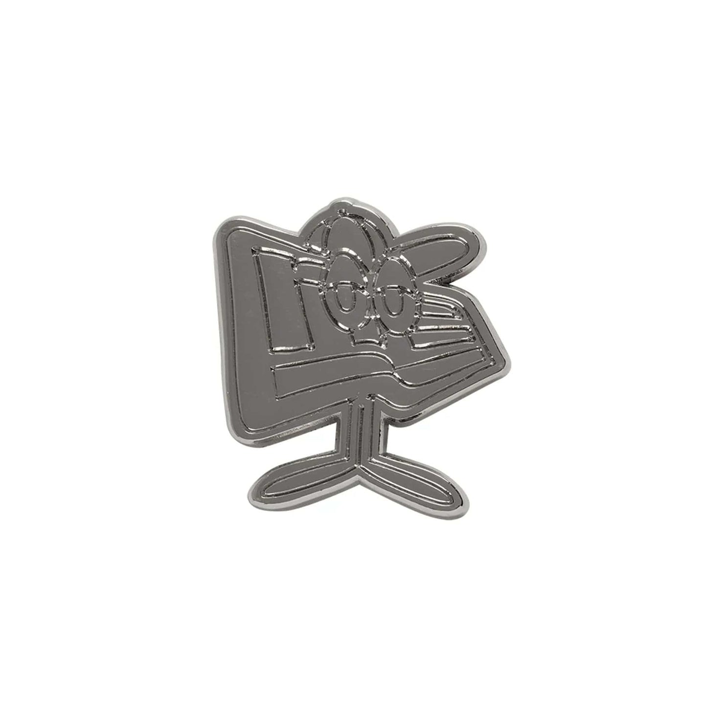 Pictured is this New Era Flag Character Pin Badge in silver. 1