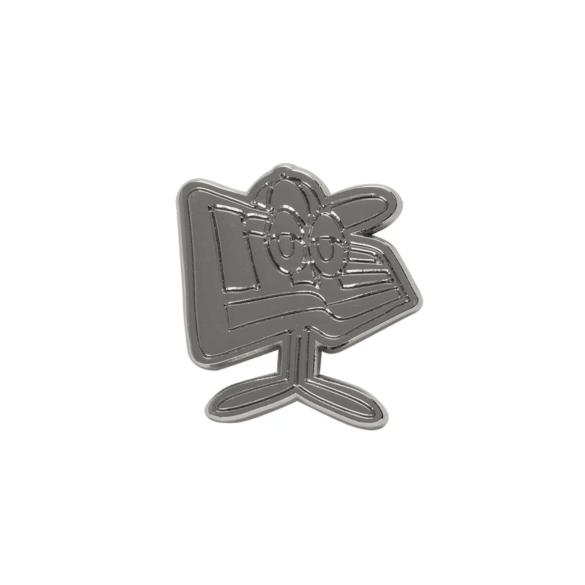 Pictured is this New Era Flag Character Pin Badge in silver. 1