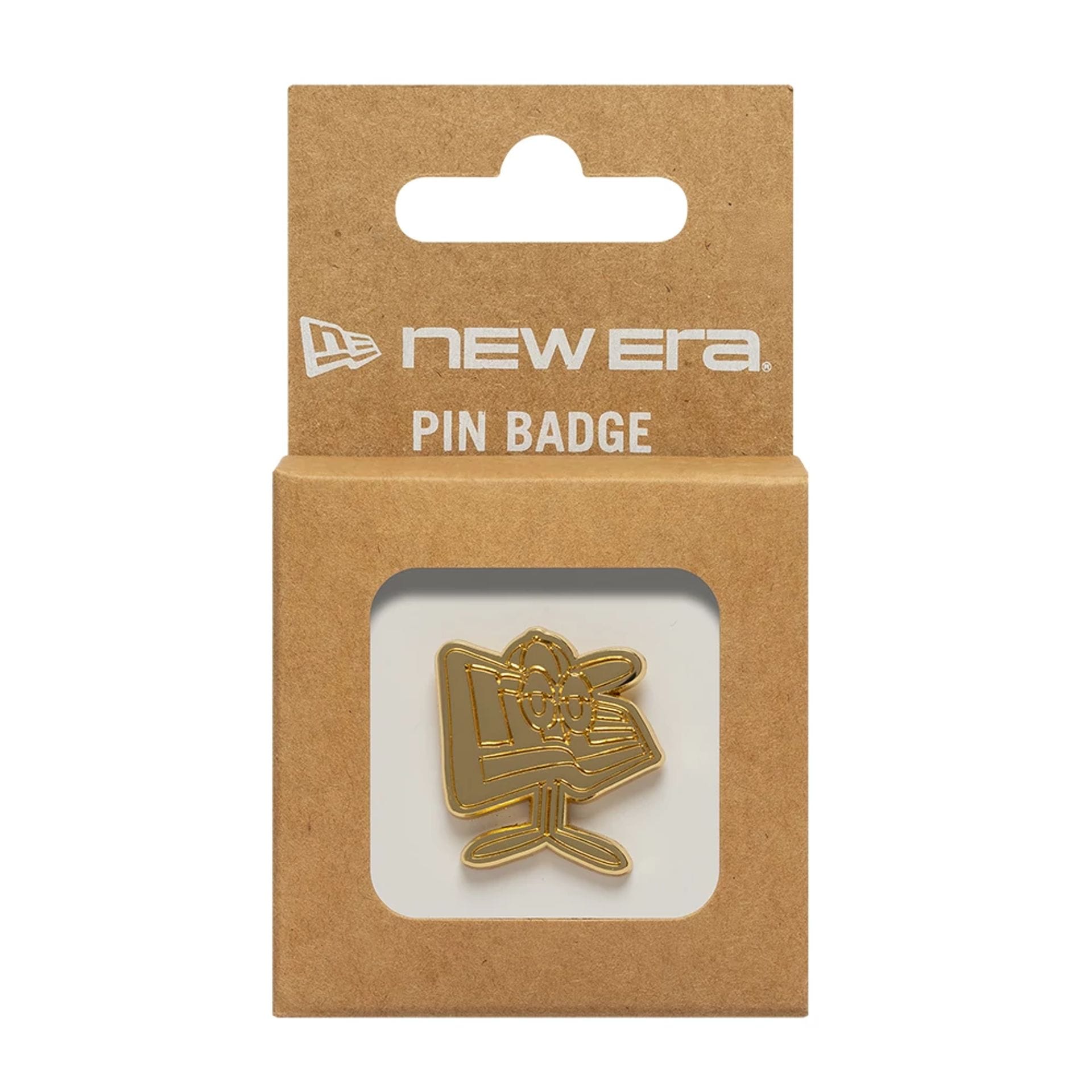 Pictured is this New Era Flag Character Pin Badge in gold. 3
