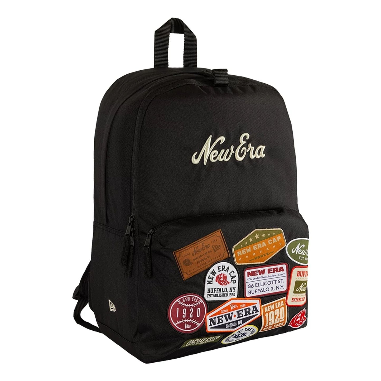 Pictured is this New Era Multi Patch Stadium Backpack in black. 3