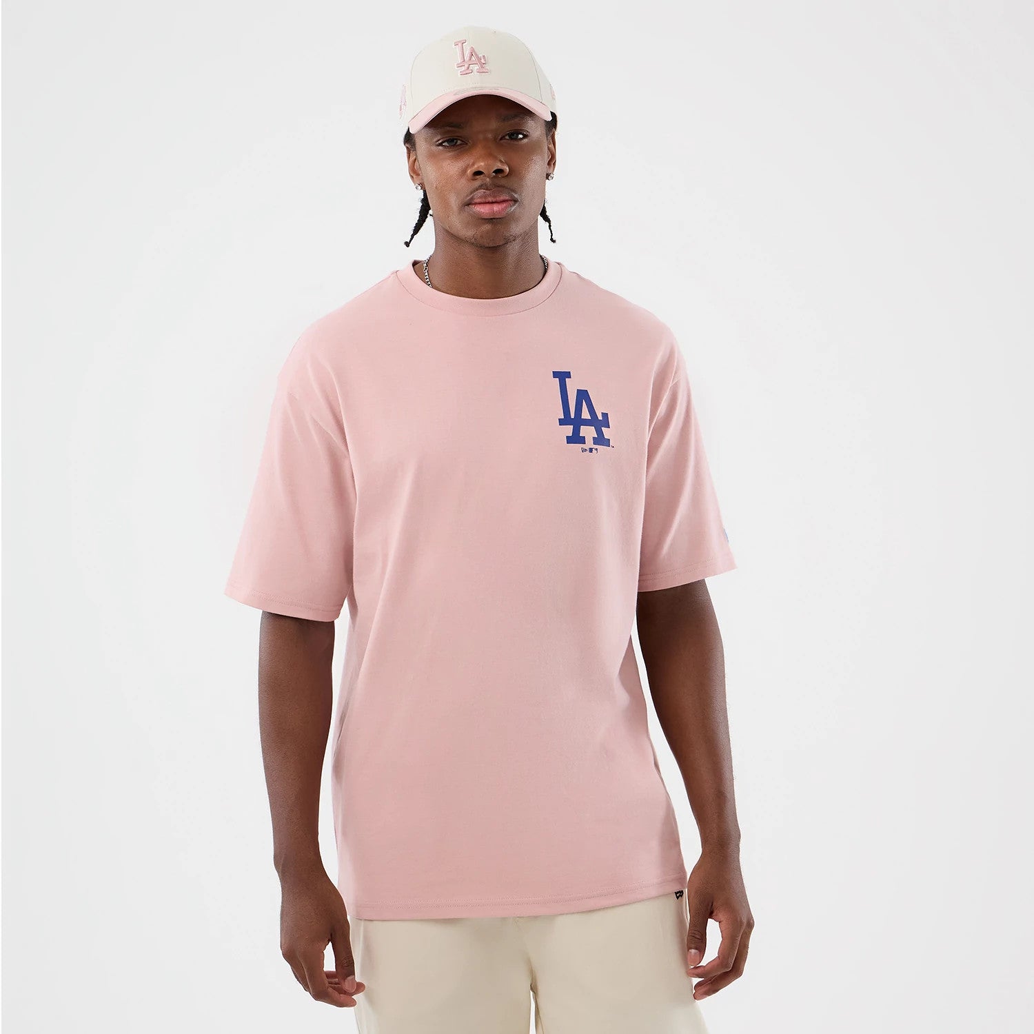 MLB Cap Graphic LA Dodgers Pastel Pink Oversized T-Shirt | NEC EN-GB