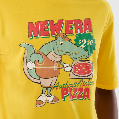 The model is wearing this New Era Alligator Character Graphic T-Shirt in yellow. 5
