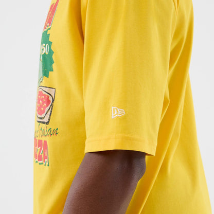 The model is wearing this New Era Alligator Character Graphic T-Shirt in yellow. 7