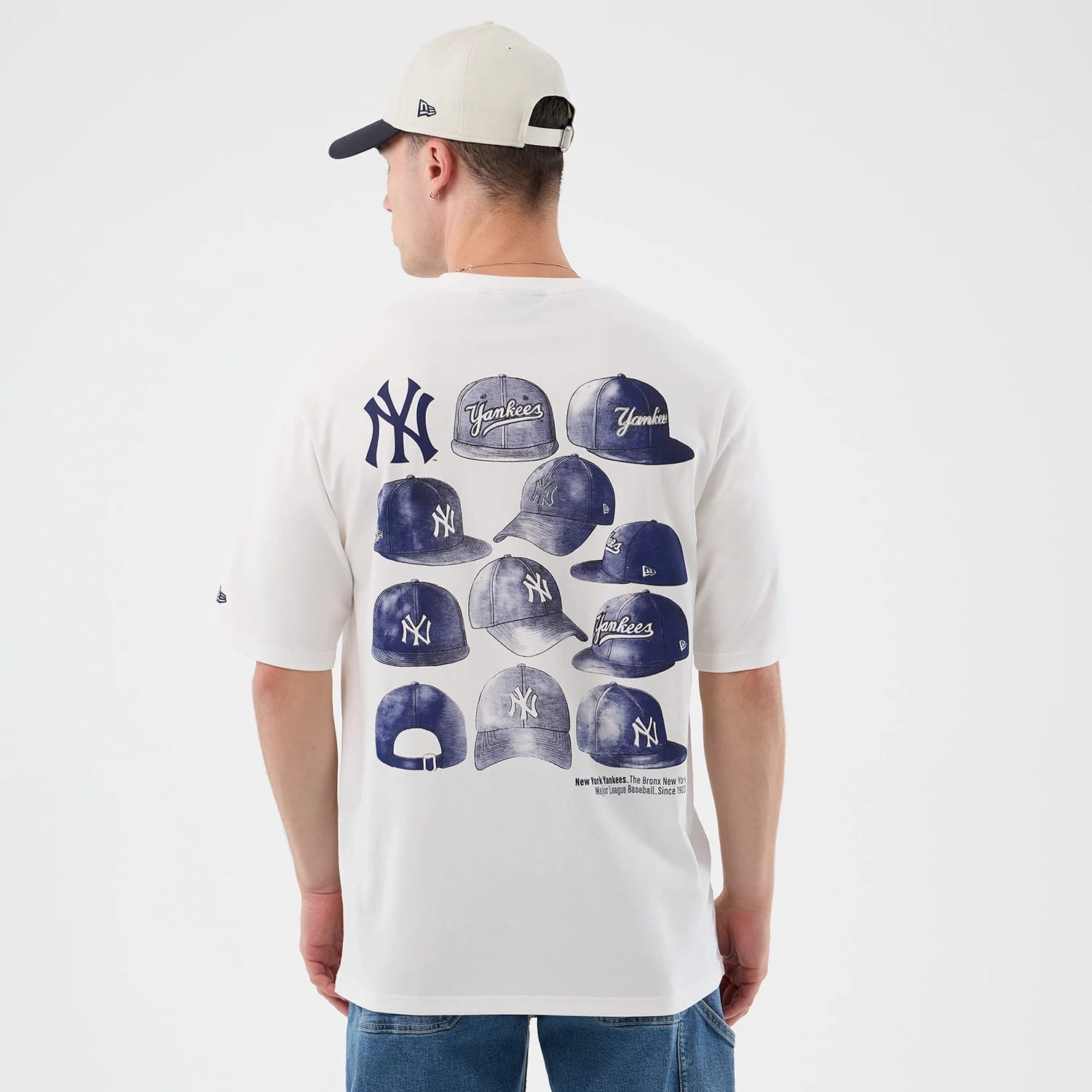 MLB Cap Graphic New York Yankees White Oversized T-Shirt | NEC EU