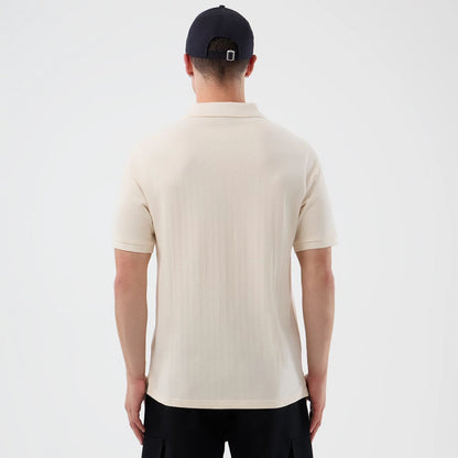 The model is wearing this MLB Rib LA Dodgers Polo T-Shirt in open white. 2