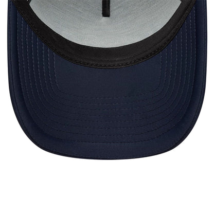 Pictured is this New Era Oval Patch 9FORTY A-Frame Trucker cap in navy. 5