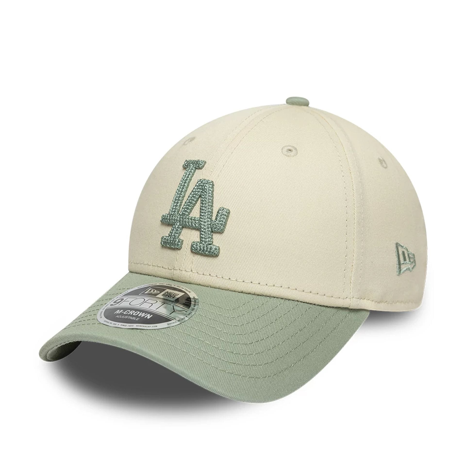 Pictured is this MLB Side Script LA Dodgers 9FORTY M-Crown cap in Cream. 3