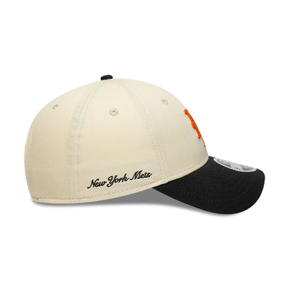 Pictured is this MLB Side Script New York Mets 9FORTY M-Crown cap in Cream. 5