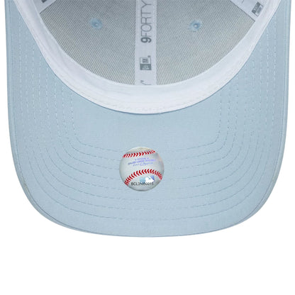Pictured is this MLB Homefield LA Dodgers 9FORTY Trucker cap in pastel blue. 5