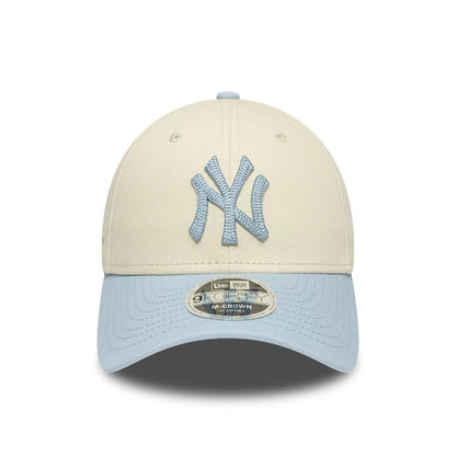 Pictured is this MLB Side Script New York Yankees 9FORTY M-Crown cap in Cream. 2