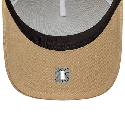 Pictured is this NBA LA Lakers 9FORTY M-Crown A-Frame Trucker cap in Beige. 5