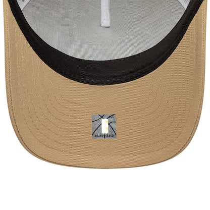 Pictured is this NBA LA Lakers 9FORTY M-Crown A-Frame Trucker cap in Beige. 5