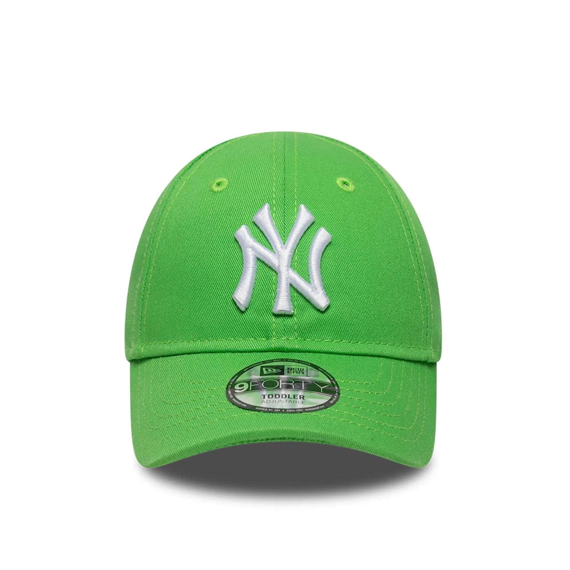 Pictured is this Toddler MLB League Essential New York Yankees 9FORTY cap in open green. 2