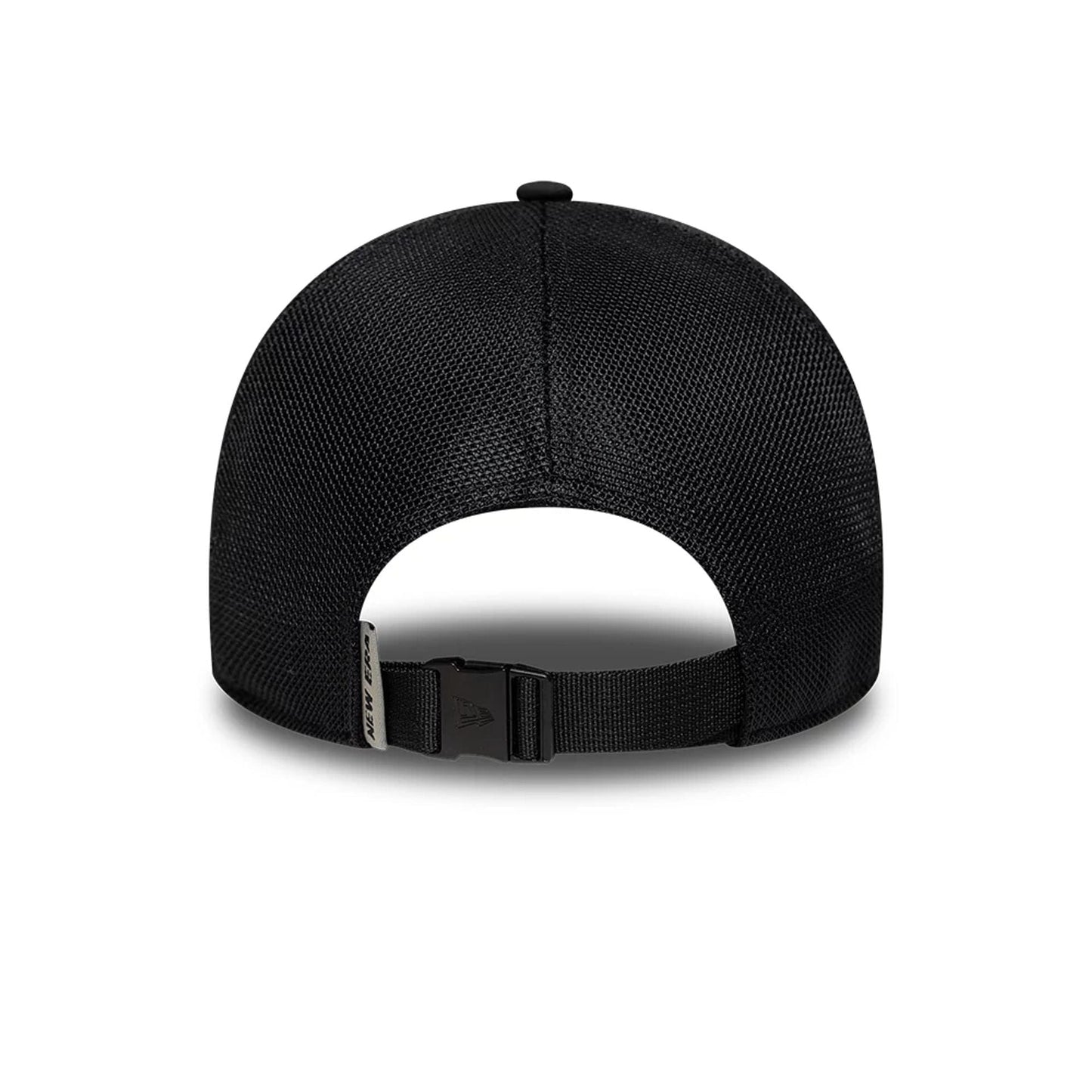 Pictured is this New Era Performance 9FORTY M-Crown A-Frame Trucker cap in black. 4