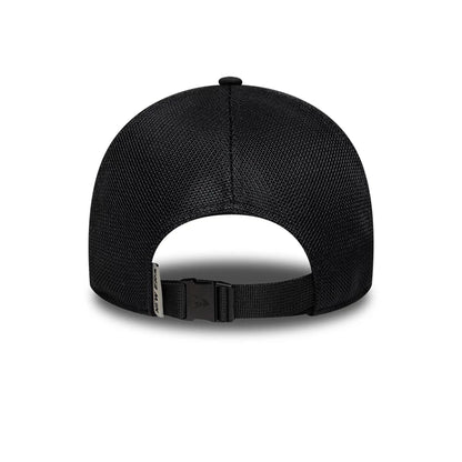 Pictured is this New Era Performance 9FORTY M-Crown A-Frame Trucker cap in black. 4