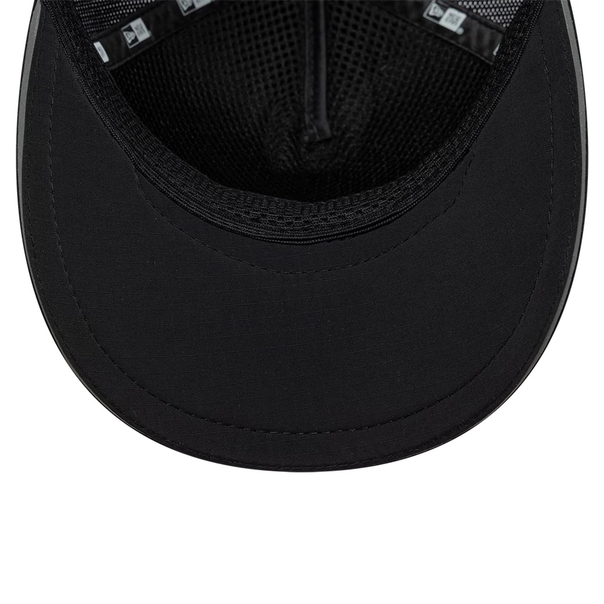 Pictured is this New Era Performance 9FORTY M-Crown A-Frame Trucker cap in black. 5