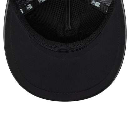 Pictured is this New Era Performance 9FORTY M-Crown A-Frame Trucker cap in black. 5