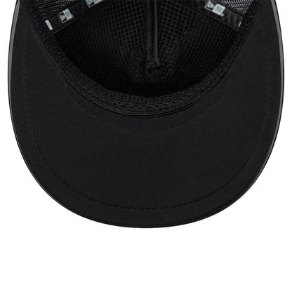 Pictured is this New Era Performance 9FORTY M-Crown A-Frame Trucker cap in black. 5