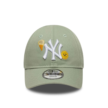 Pictured is this Toddler MLB Summer Icon New York Yankees 9FORTY cap in pastel green. 2