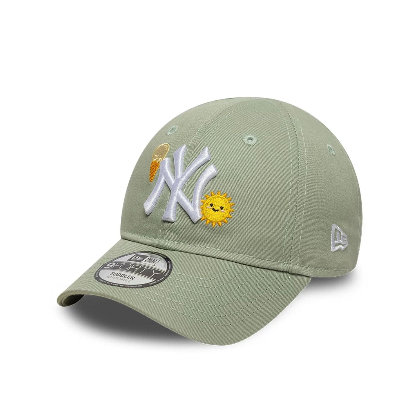 Pictured is this Toddler MLB Summer Icon New York Yankees 9FORTY cap in pastel green. 1