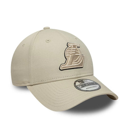 Pictured is this NBA Team Outline LA Lakers 9FORTY cap in Cream. 3