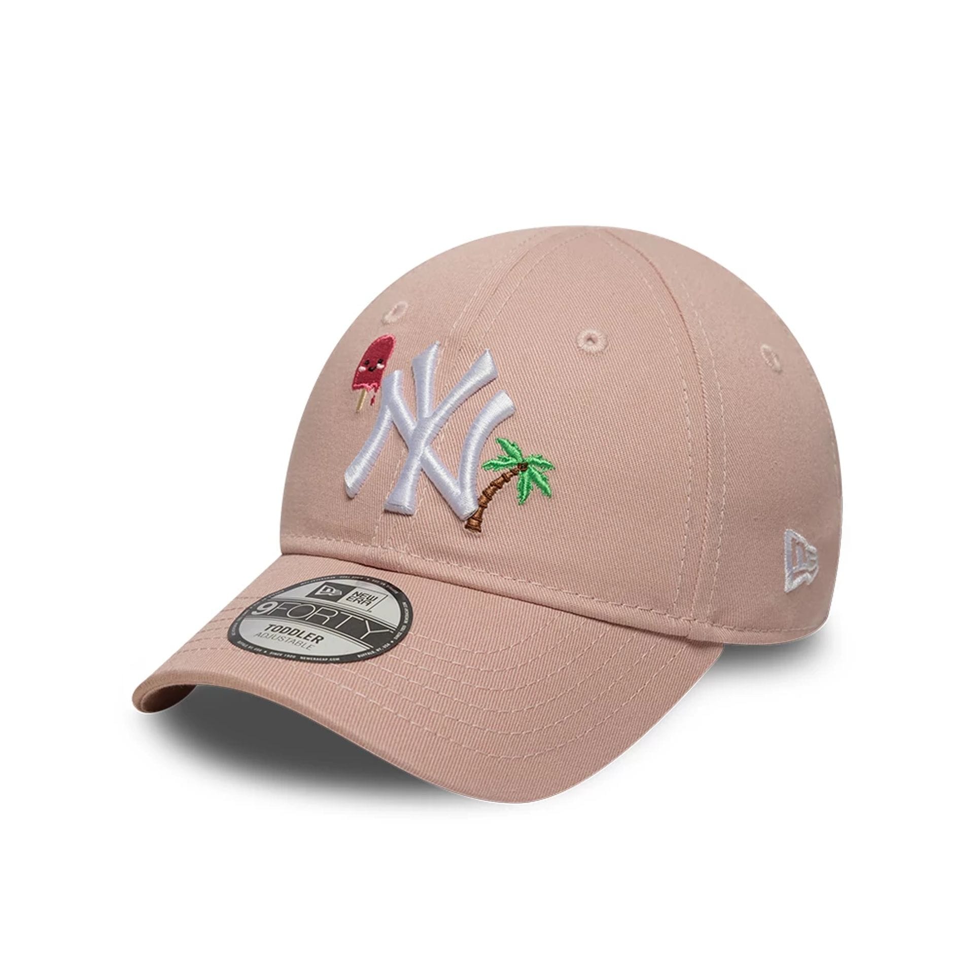 Pictured is this Toddler MLB Summer Icon New York Yankees 9FORTY cap in pastel pink. 1