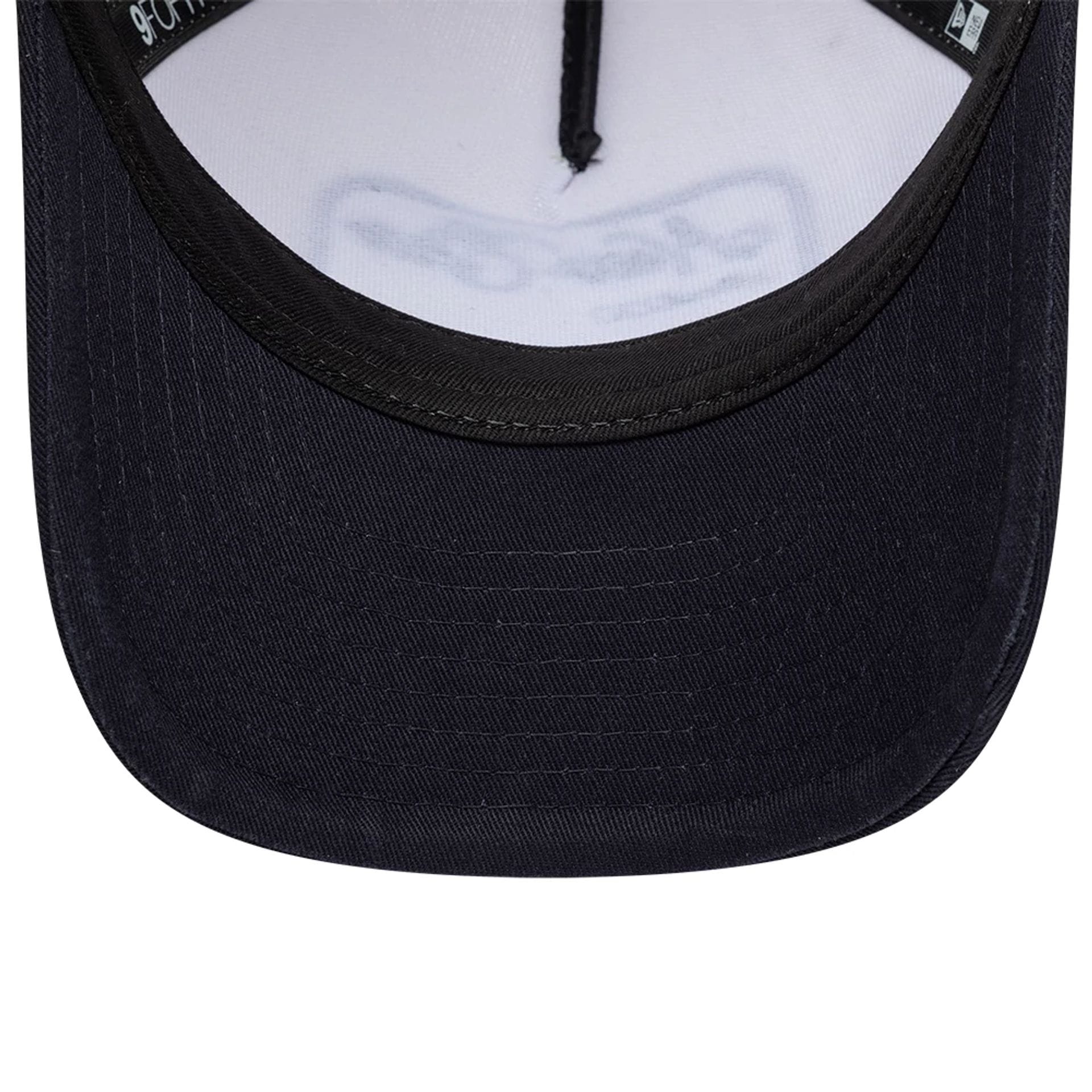 Pictured is this New Era 9FORTY M-Crown A-Frame Trucker cap in light beige. 4