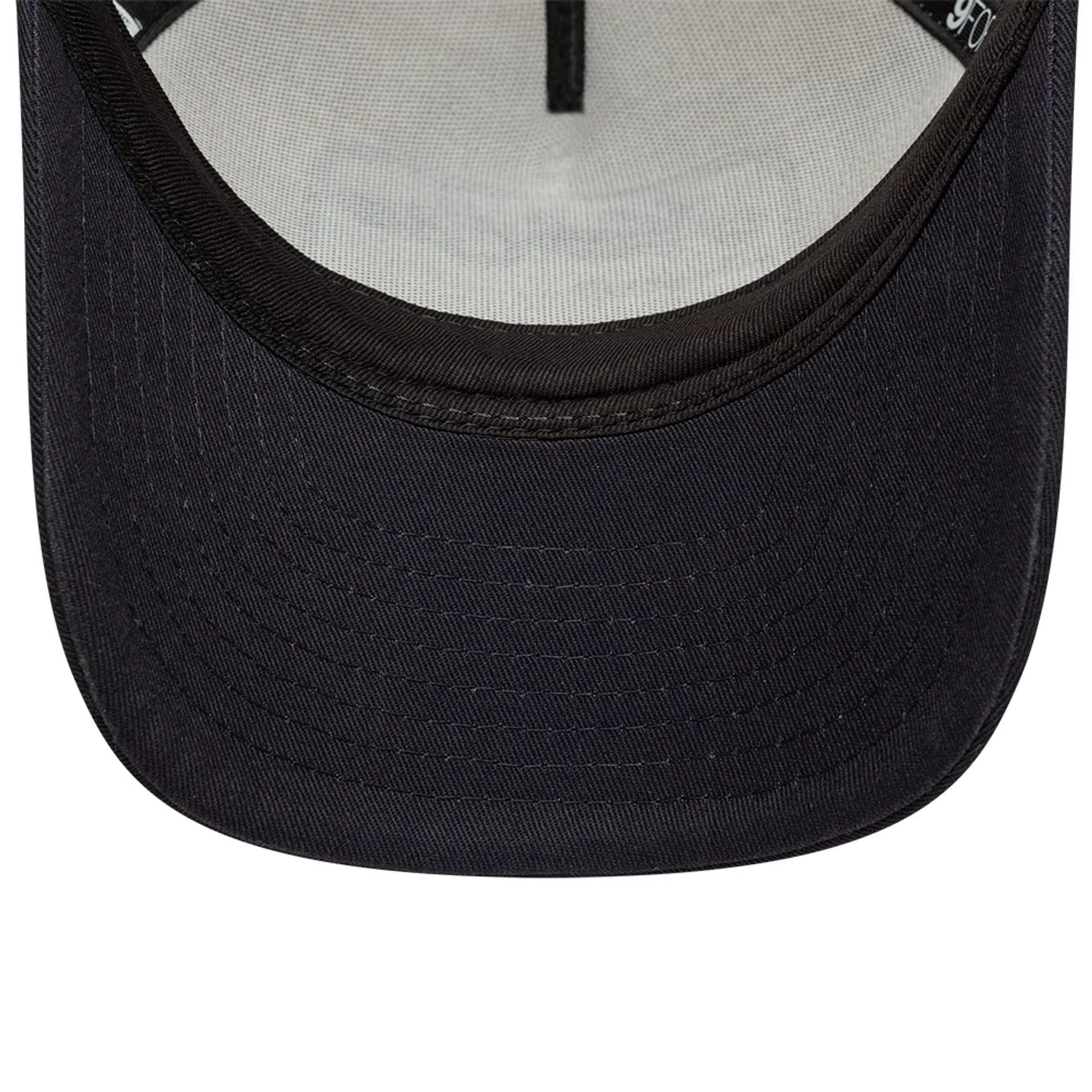 Pictured is this New Era 9FORTY M-Crown A-Frame Trucker cap in light beige. 4