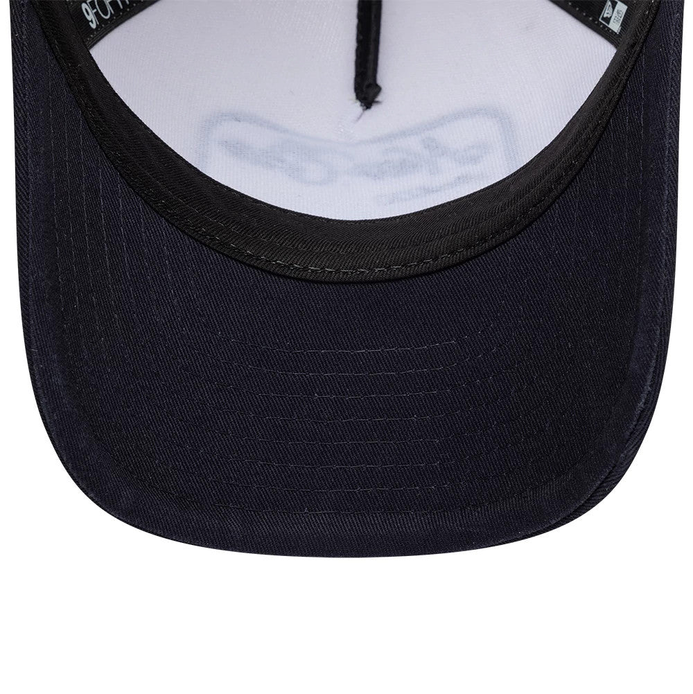Pictured is this New Era 9FORTY M-Crown A-Frame Trucker cap in light beige. 4