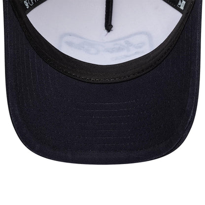 Pictured is this New Era 9FORTY M-Crown A-Frame Trucker cap in light beige. 4