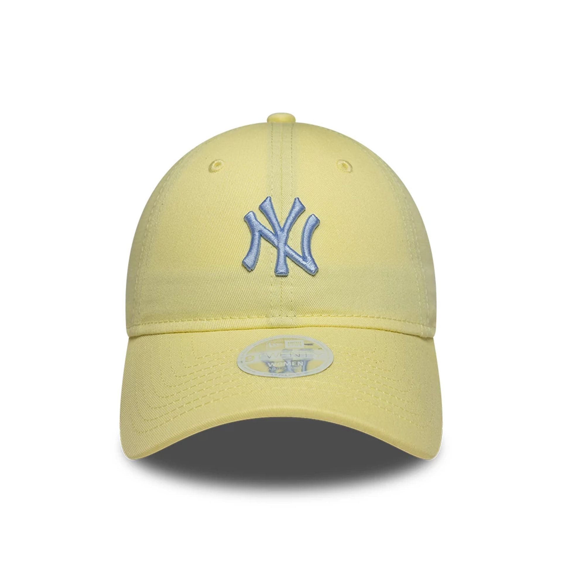 Pictured is this Womens MLB League Essential New York Yankees 9TWENTY cap in pastel yellow. 2