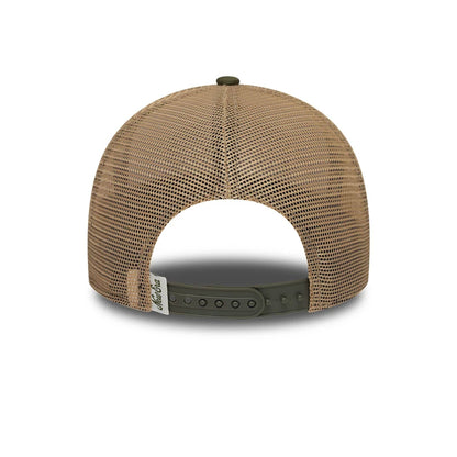 Pictured is this New Era 9FORTY M-Crown A-Frame Trucker cap in Dark Green. 4