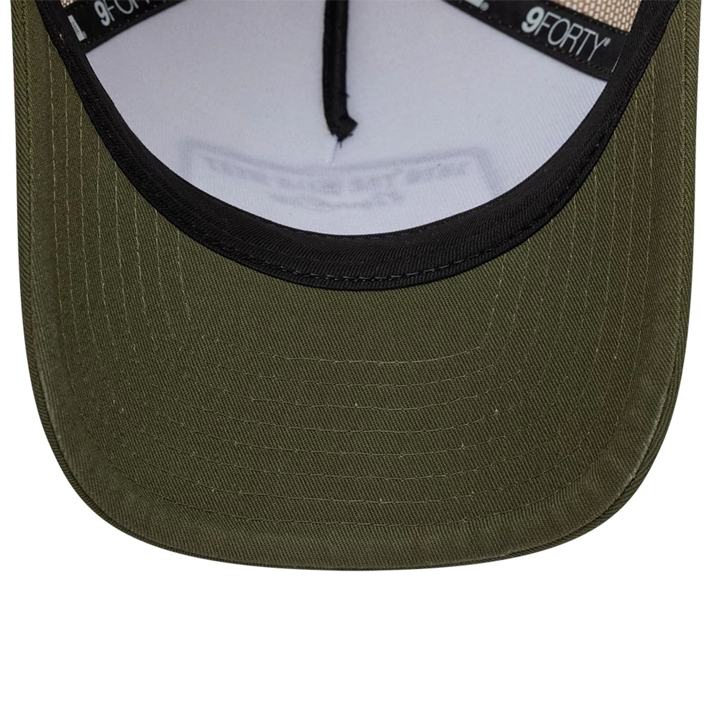 Pictured is this New Era 9FORTY M-Crown A-Frame Trucker cap in Dark Green. 5