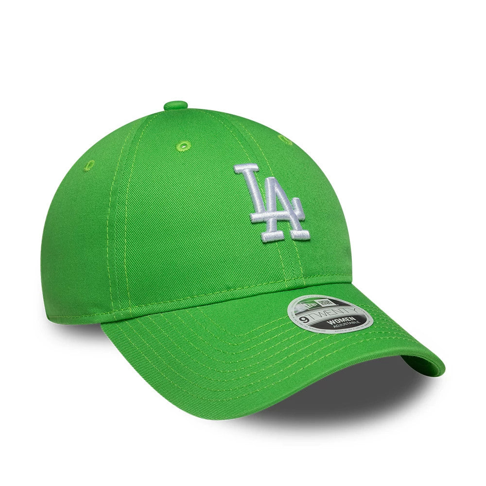 Pictured is this Womens MLB League Essential LA Dodgers 9TWENTY cap in open green. 3
