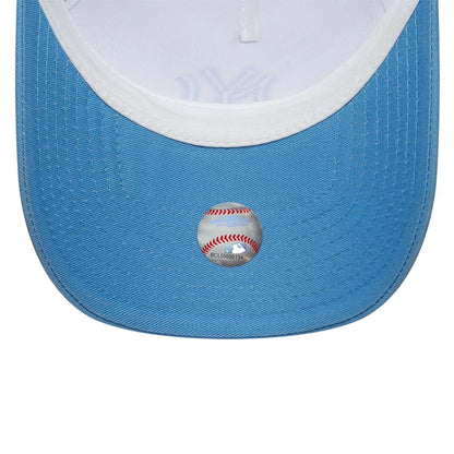 Pictured is this MLB League Essential New York Yankees 9FORTY A-Frame Trucker cap in pastel blue. 5