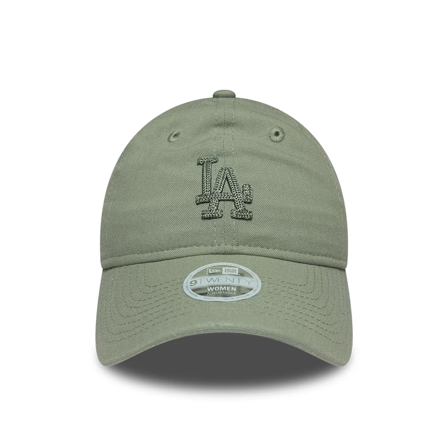 Pictured is this Womens MLB Linen LA Dodgers 9TWENTY cap in pastel green. 2