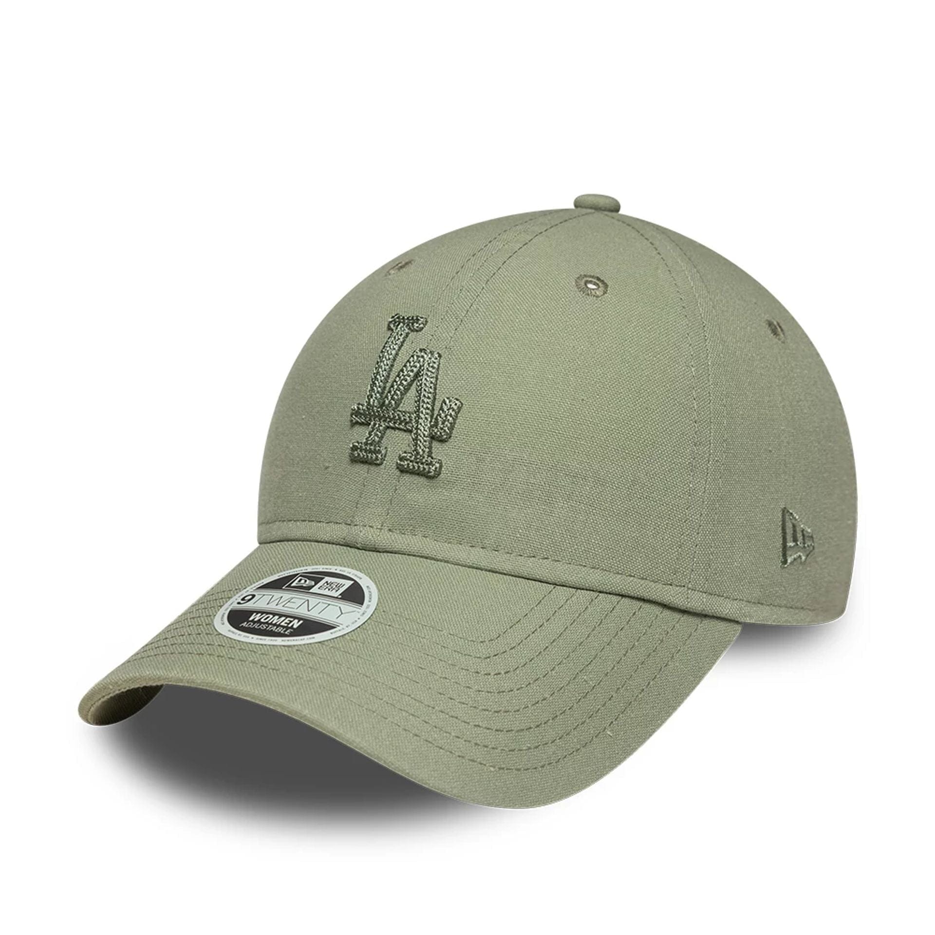Pictured is this Womens MLB Linen LA Dodgers 9TWENTY cap in pastel green. 1