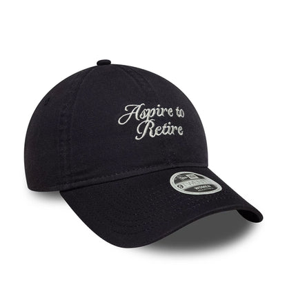 Pictured is this Womens New Era Slogan 9TWENTY cap in navy. 3