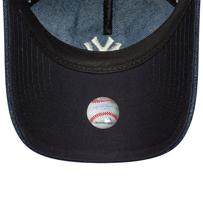 Pictured is this Womens MLB Denim New York Yankees 9TWENTY A-Frame cap in navy. 4
