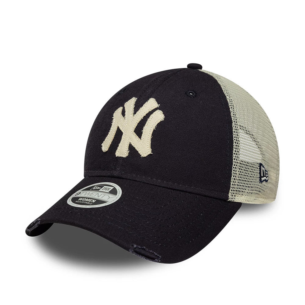 Womens MLB New York Yankees Navy 9TWENTY Trucker Cap | NEC EU
