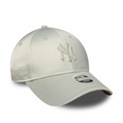 Pictured is this Womens MLB Satin Bow Back New York Yankees 9FORTY cap in grey. 4