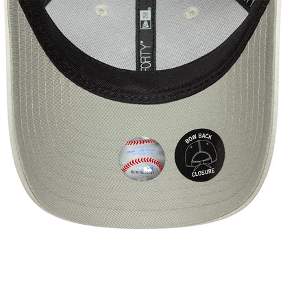 Pictured is this Womens MLB Satin Bow Back New York Yankees 9FORTY cap in grey. 5