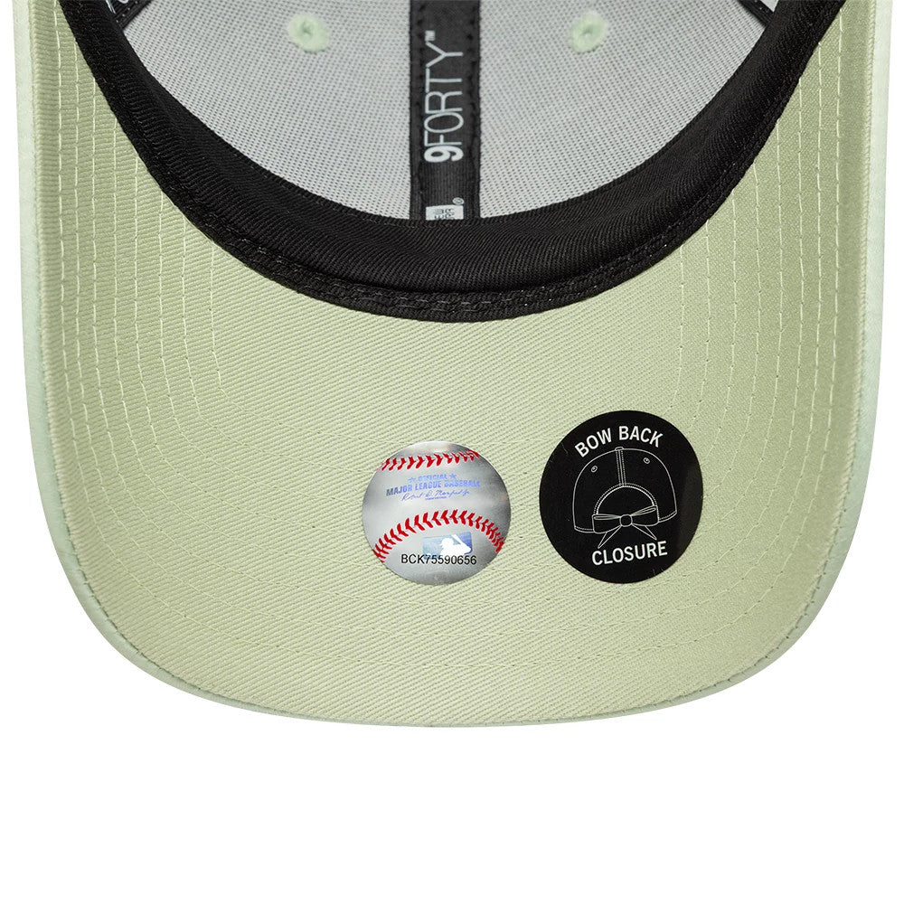 Pictured is this Womens MLB Satin Bow Back LA Dodgers 9FORTY cap in pastel green. 5