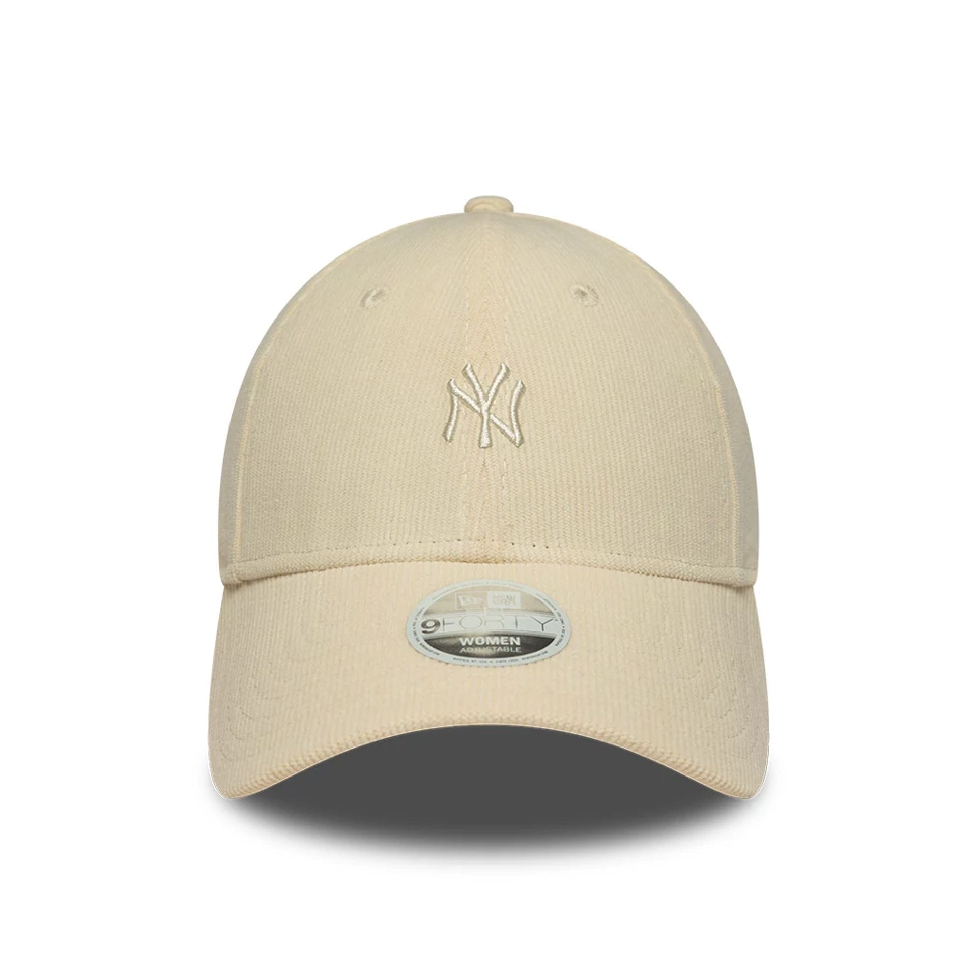 Pictured is this Womens MLB Cord New York Yankees 9FORTY cap in Cream. 2